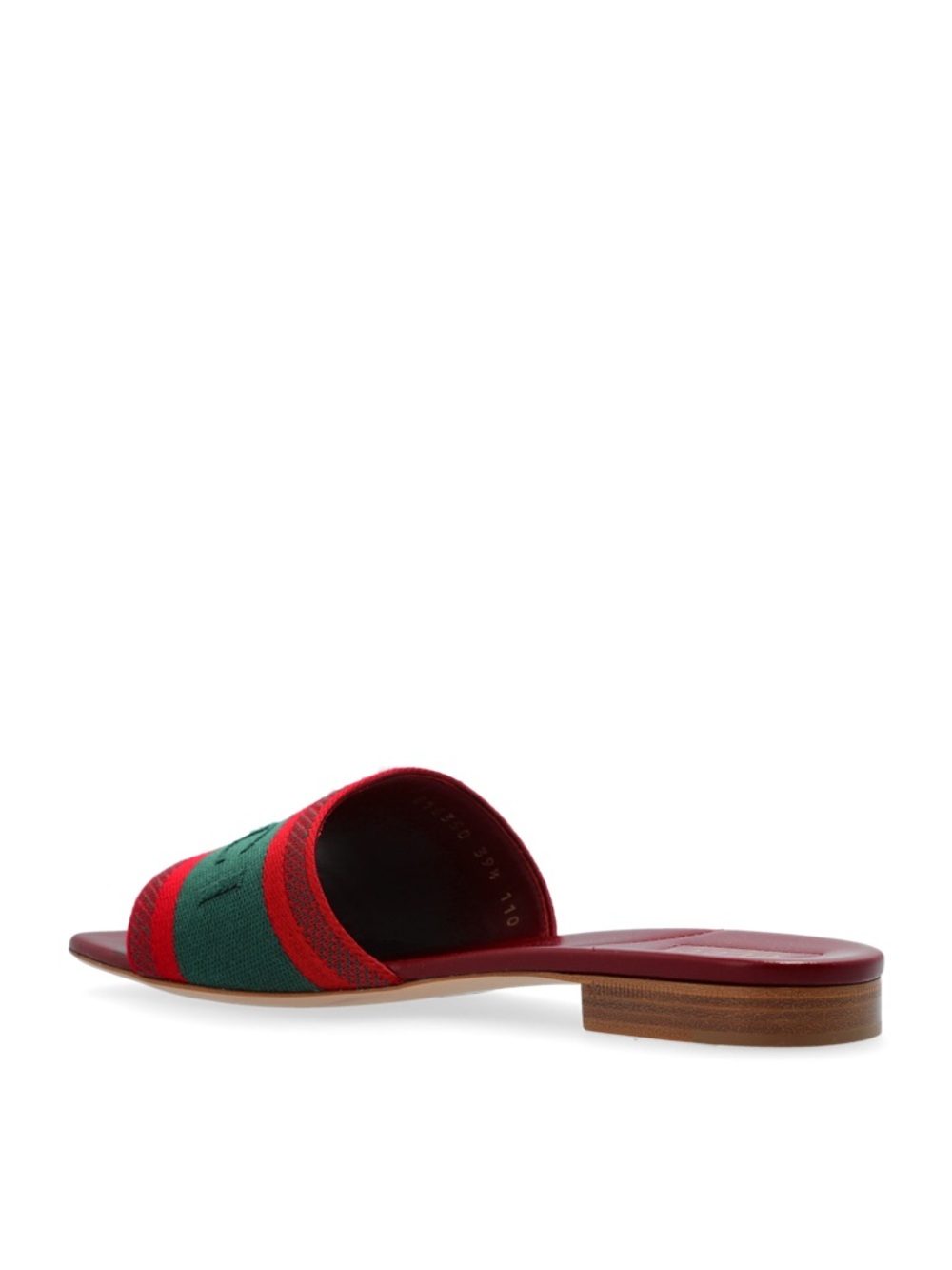 Gucci Burgundy Slides with Red and Green Web Stripe - Picture 9 of 13